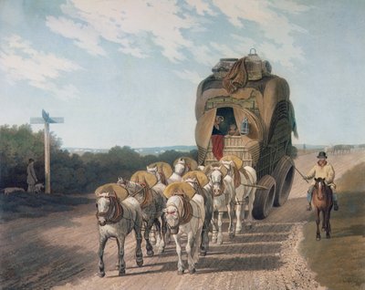 Bühnenwagen, graviert von J. Baily, veröffentlicht von J. Watson, 1820 von English School